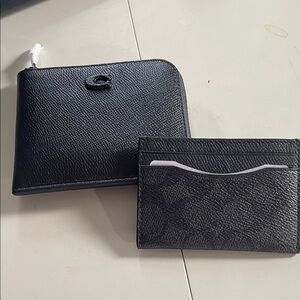 Coach L-zip wallet and card case. NWOT
Black.